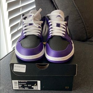 Jordan 1 Low "Court Purple/White/Black" Men's Shoe